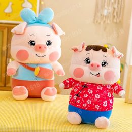 Chinesisches Stil roter Mantel Schwein Pl￼sch Spielzeug gef￼llt Tier Puppe Geburtstag Geschenkbett Gro￟e Schlafkissen Bett Dekoration Dolls