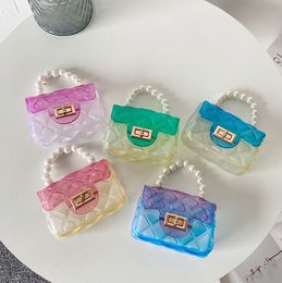 Mini girls transparent handbag fashion children crossbody shoulder bags small coin purse factory supply