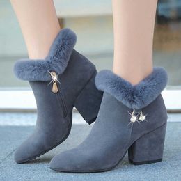 Boots Snow Women Plush Shoes Woman Platform Ladies Keep Warm For Fur Botas Mujer 2022 New Winter Y2210