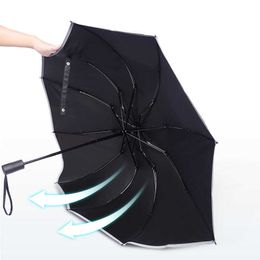 Umbrellas Automatic Umbrella Rain Wind Resistant Fashion Sun Umbrellas Reverse Umbrella Parasol Portable UV Folding Umbrellas