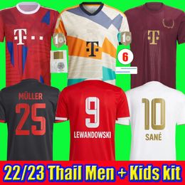 Bayern München Soccer Trikot 2223 Lewandowski Sane Goretzka München Coman Müller Davies Fußball -Hemd Männer Kinder Kit Bayern Munich 2021 2022