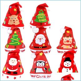 Party Hats Christmas Handmade Diy Santa Party Hats Garten Creative Materials Xmas Holiday Crafts Toys Kids Hat Drop Delivery 2022 Ho Dhlfe