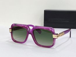 Vintage Square Sunglasses 607 Violet Green Gradient Women Men Hip Hop Sunglasses UV400 Eyewear with Box