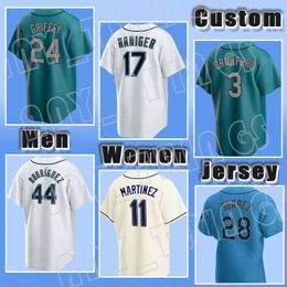 17 Mitch Haniger Baseball Ichiro Suzuki 1 Kyle Lewis Seager Seattle Marco Gonzales Jersey Yusei Kikuchi Ken Griffey Jr. Mariners Men Edgar Martinez Alberto Rodriguez