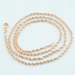 Chains 1 Piece 2mm 50cm 60cm Necklace Women Rose Gold Color Water Wave Jewelry