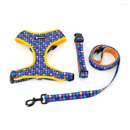 Dog Collars Harness Outdoor Training Soft Mesh Chest Strap Adjustable Puppy Poodles Chihuahua Walking Leash Poop Bag Dispenser