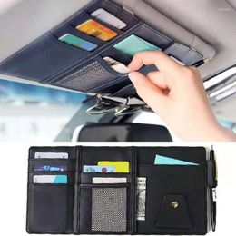 Car Organizer Multifunction Sun Visor Pen Card Glasses Holder Auto Sunshade Storage Bag Stowing Tidying