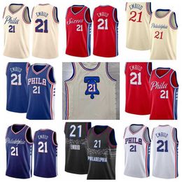 2021 2022 basketball jersey MenJoel Embiid 21 embroider jerseys