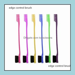 Hair Brushes Double Sided Edge Brushes Hair Comb Styling Hairdressing Salon Eyebrow Brush 50Pcs Drop Delivery 2022 Products Care Dhycp