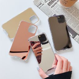 Makeup Mirror Luxury Golden Protective Cases for Iphone 15 14 13 12 11 Pro Max 13pro Cellphone Case Soft Shockproof Back Cover Novationcase