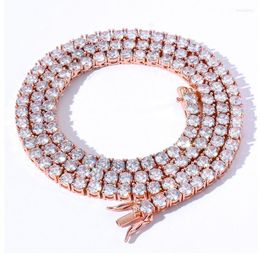 Chains 3mm 4mm 5mm Tennis Chain Bracelet Necklaces For Women Choker Iced Out Zircon Fashion Punk Jewellery Men Gift