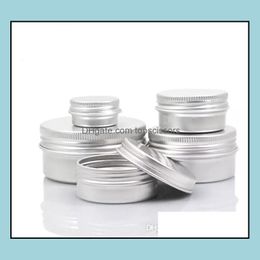 Perfume Bottle Empty Aluminium Cream Jar Tin 5 10 15 30 50 100G Cosmetic Lip Balm Containers Nail Derocation Crafts Pot Bottle Drop D Dh0Pr