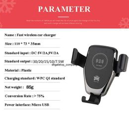 Fast Charge 30w Qi Car Wireless Charger for iphone 13 12 11 Pro Xs Max Xr x Samsung S10 S9 Charging Phone Holder Chargers