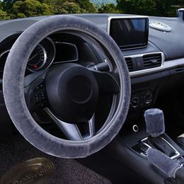 Steering Wheel Covers Handbrake Cover Plush Protection Set Universal Auto Fluffy
