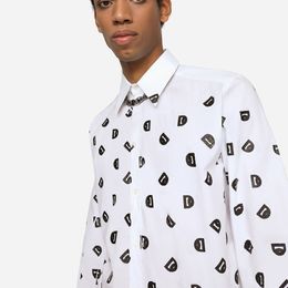 DSQ PHANTOM TURTLE Martini Logo Print Cotton Shirt Mens Designer Shirts Brand Clothing Men Long Sleeve Dress Shirt Hip Hop Style Tops 841775