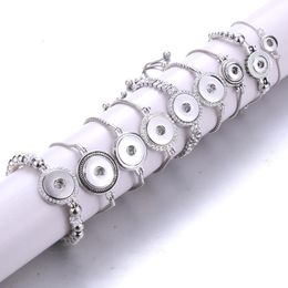 Charm Bracelets New Fashion Adjustable Chain Metal Snap Bracelet Fit Buttons Diy Jewelry For Women Drop Delivery 2022 Smtlx