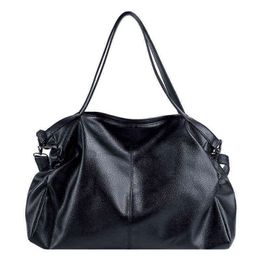 Kadınlar için büyük siyah omuz çantaları büyük hobo alışveriş çantası hbp düz renk kaliteli yumuşak deri çapraz el çantası bayan seyahat tote çantası g220422