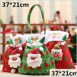 Christmas Decorations Christmas Decorations Santa Sack Gift Presents Bag Snowman Candy Bags Wine Stocking Bottle Xmas Drop Delivery Dhbgn