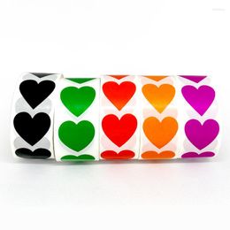 Gift Wrap 500pcs/roll Sealing Sticker Envelope Pink Red Heart Label Candy Bag Box Packing Wedding Decoration