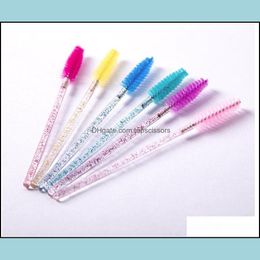 Sponges Applicators Cotton Colorf Disposable 50 Pcs/Pack Crystal Eyelash Makeup Brush Diamond Handle Mascara Wands Extension Tool Dhs8D