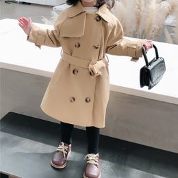 Tench Coats весенняя осенняя детская мода мода с длинной пальто для маленькой куртки детская одежда для детской одежды детская одежда 221028