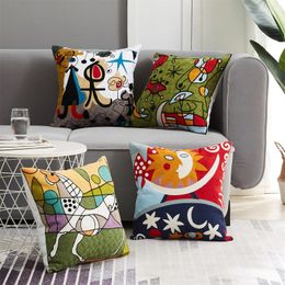 Pillow Topfinel Embroidery S Covers Picasso Pillowcase Decorative Throw Pillows For Sofa Car Bed 45x45cm