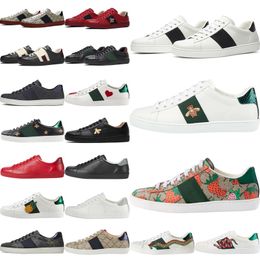 Casual Shoes Leather Sneakers Shoe Sports Trainers Sneaker Fashion Snake Chaussures Bee Embroidery Stripes Walking Mens Men Women Size Eur36-45