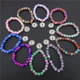 Charm Bracelets Snap Buttons Bracelet Children Girls Colorf Glass Beads Metal Wristband Socket Fashion Jewellery Drop Delivery 2022 Smtvc