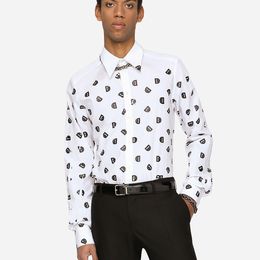 DSQ PHANTOM TURTLE Martini Logo Print Cotton Shirt Mens Designer Shirts Brand Clothing Men Long Sleeve Dress Shirt Hip Hop Style Tops 841774