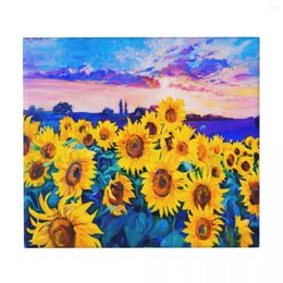 Table Mats Kitchen Dish Drying Mat Sunflowers Of Modern Impressionism Painting Washable Counter Pad Absorbent Drainer 16"x18"