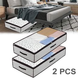Clothing Storage Under Bed Bags Foldable Clothes Quilt Organizer Large Underbed Sundries Shoes Box Home