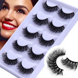 Thick Curly Mink False Eyelashes Naturally Soft and Delicate Hand Made Reusable Multilayer 3D Fake Lashes Messy Crisscross Eyelashes Extensions Makeup