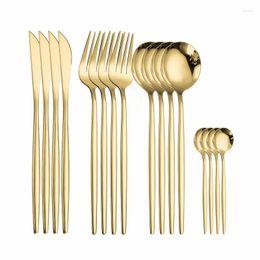 Dinnerware Sets Full Tableware Stainless Steel Cutlery Fork Spoon Knife Set Gold Dinner Complete Eco Friendly