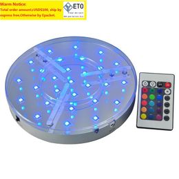 Strings 10pieces lot 8inch LED Wedding Centerpiece Light Baseall 20CM Diameter 3.5CM TWith Remote Controller For Vase Shisha Hookah