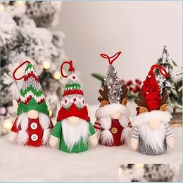 Christmas Decorations Christmas Elf Decoration Luminous Antler Faceless Old Man Doll With Shiny Hats For Tree Gnome Festival Accesso Dhetq