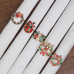 Napkin Rings Christmas Ring Holders Xmas Table Decoration For Home Metal Reindeer Horn Tissue Wedding Banquet El Sup Drop Delivery 20 Smton