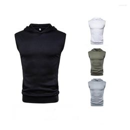 Men's Tank Tops Mens Muscle Hoodie Sleeveless Bodybuilding Gym Workout Fitness Shirts Vest Masculina Men's Clothing