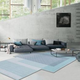 Carpets Unique Shaped Post-modern Living Room Decoration Carpet Nordic Style Big Size El Rug INS Blue Geometric Villa