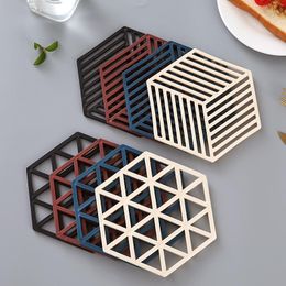 Table Mats Silicone Placemat Cup Hexagon Heat-insulated Bowl Home Decor Desktop Eco-friendly Insulated Pad Kitchen Accessories