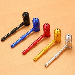 Colorful Aluminium Alloy Non-slip Pipes Dry Herb Tobacco Filter Silver Screen Handpipes Smoking Removable Mini Tube With Cover Cigarette Holder DHL