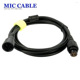 Walkie Talkie 3M Microphone Extend Cable For HYT Hytera MD780 MD650 Car Radio With Signal Gain Magnetic Ring