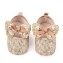 First Walkers Born Infant Baby Girl Princess Bowknot Shoes Bling Cotton Soft Sole Crib Prewalker