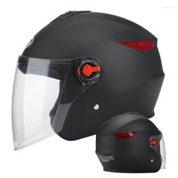 Motorcycle Helmets High Quality Electric Bicycle Helmet Open Face Dual Lens Visors Men Women Summer Scooter Motorbike