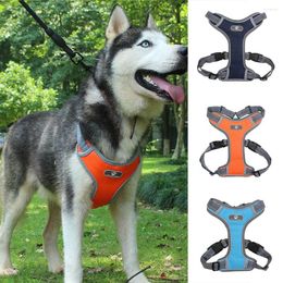 Dog Collars Reflective Pet Harness Adjustable Nylon No Pull Vest Breathable Collar Accessories For Small Large Dogs Supplies