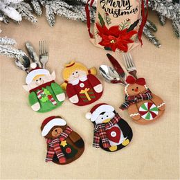 Christmas Decorations Cutlery Decor Decorative Tableware Caps Holder Knife Fork Set Spoon Pocket Table Bag Drop Delivery 2022 Smt2M