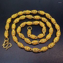 Chains Hollow Necklace Yellow Gold Filled Mens Transfer Beads Chain