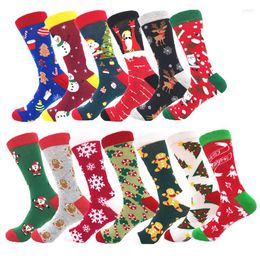 Men's Socks MYORED 4 Pairs/ Lot Mens Long Combed Cotton 2022 Fashion Creative Colorful Womens Casual Chirstmas Gift