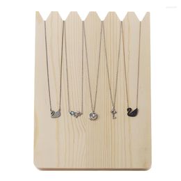 Jewellery Pouches Bamboo Wood Necklace Display Stand Pendant Holder Tray Jeweller Storage Organiser