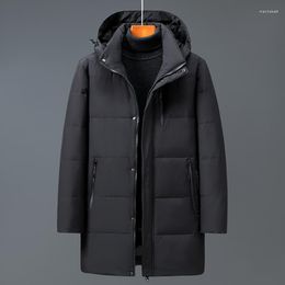 Men's Down Chic Winter Jacket Men Thick Warm Long Parka White Duck Coats High Quality Outdoor Overcoats Hooded