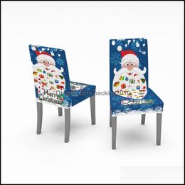 Christmas Decorations Christmas Printed Absorbent Tablecloth Stretch Onepiece Chair Er Party Home Decoration Drop Delivery 2022 Gard Dhxj9